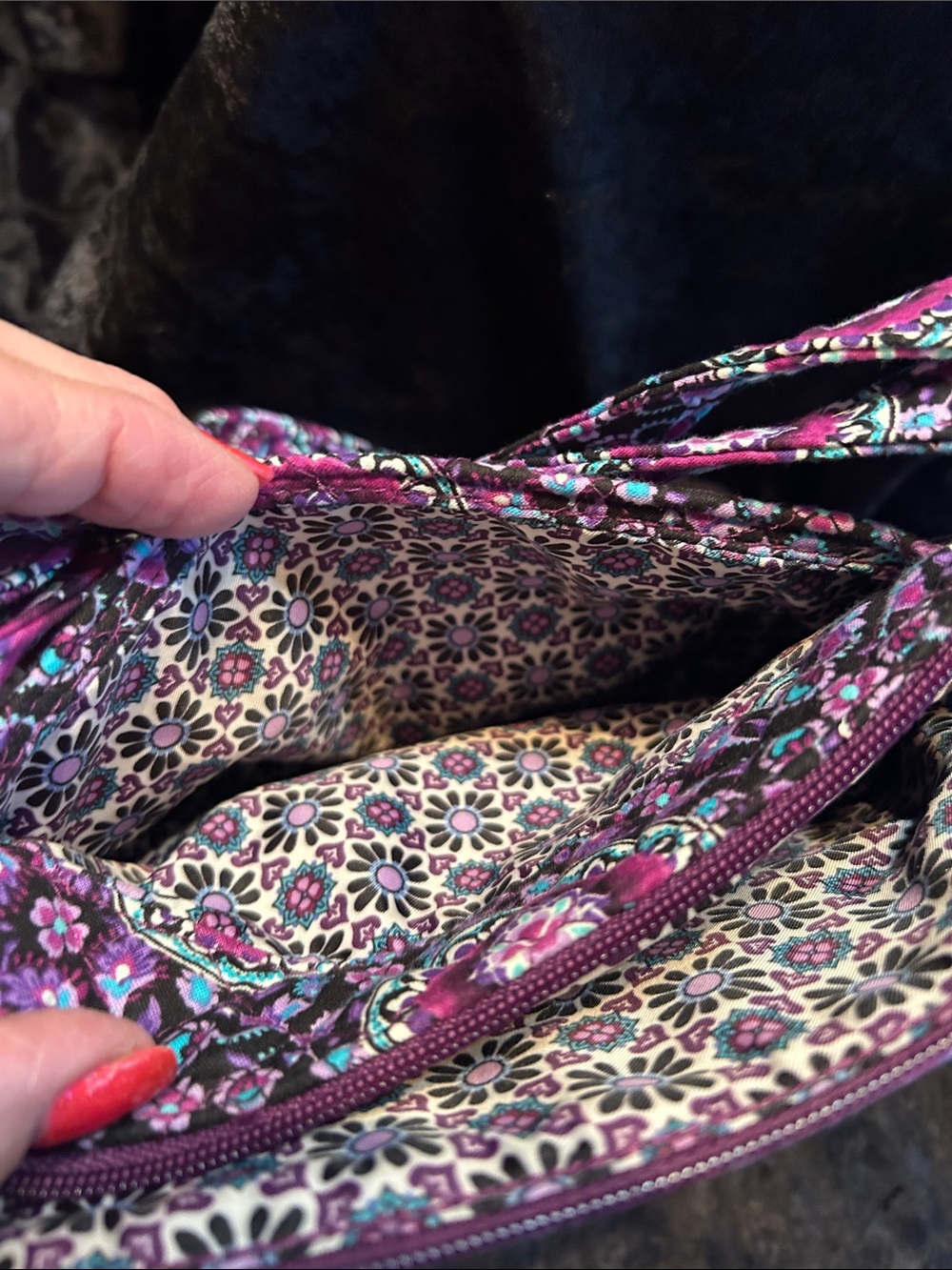Vera Bradley Purple Floral Quilted Crossbody - Picture 3 of 10
